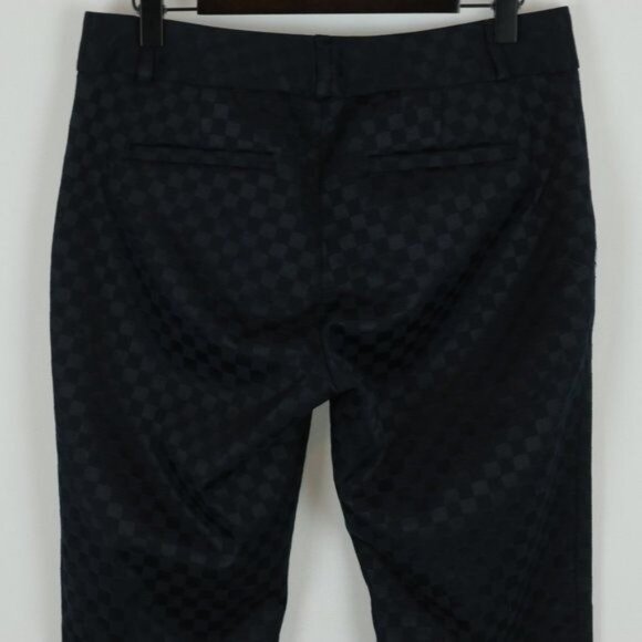 Banana Republic Hampton Women's Size 0 Navy Blue Checker Mid Rise Ankle Pants - Picture 4 of 9
